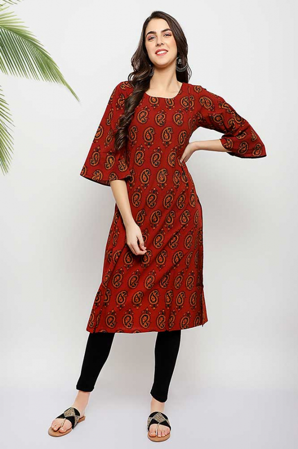 Red Rayon 140 Fabric Straight Kurti Set with Gota Lace – Sukriti Store